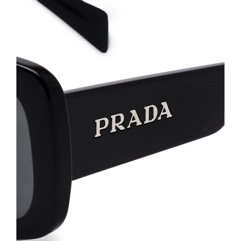 NWT Prada 0PR A08S-1AB5S0 Black Rectangle 56mm Sunglasses - Picture 5 of 5